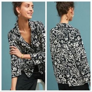Anthropologie ETT TWA Black/White Cardigan Sweater Jacket Womens Size XS